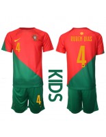 Portugalsko Ruben Dias #4 Domácí dres pro děti MS 2022 Krátký Rukáv (+ trenýrky)